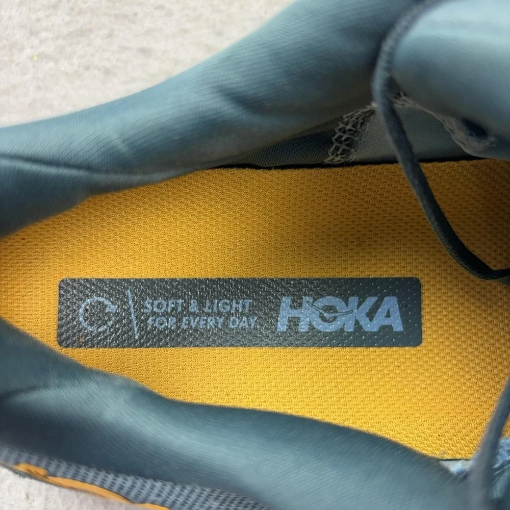 Hoka One One Clifton 8 Shoes Mens Size 9 Blue Green Cushioned Running Sneakers